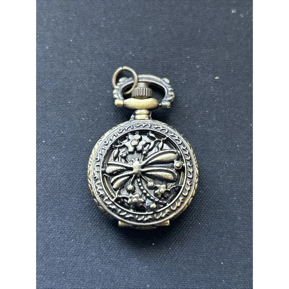 Bronze Tone White Dial Pocket Watch